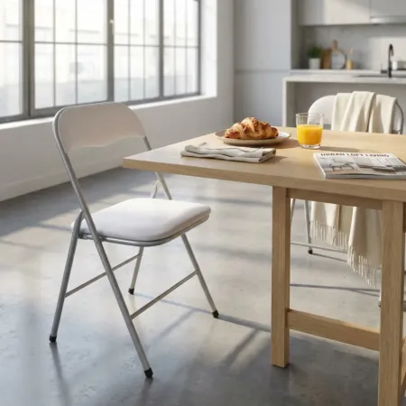 Sedia Pieghevole da Cucina Salvaspazio Bianco Opaco 44x45x78 cm