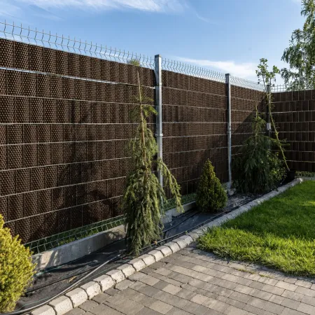 Frangivista in Rattan Artificiale Rotolo Marrone 19x204 cm Esterno