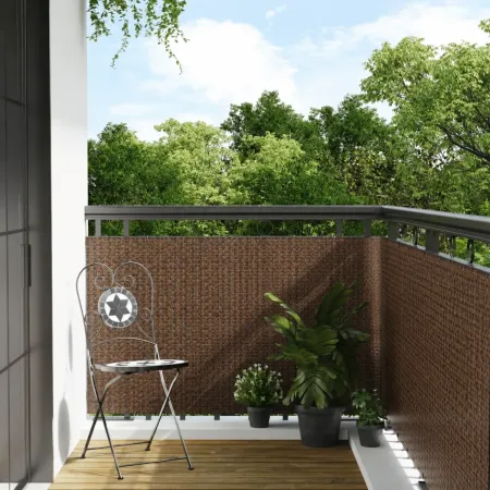 Rotolo Frangivista Rattan Artificiale Marrone 1x3m Copertura Privacy