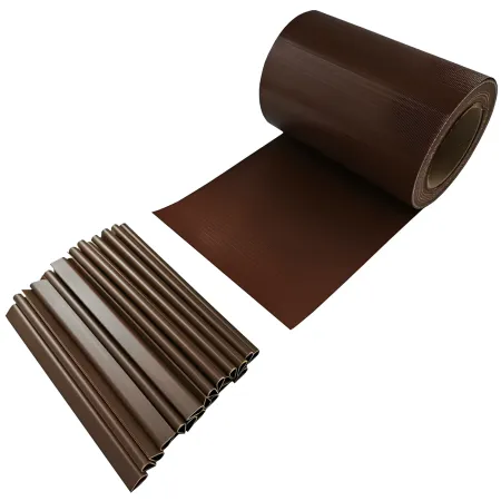 Frangivista in PVC Marrone con Clip 19x3500 cm per Recinzione Balcone