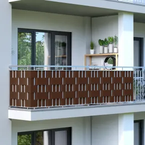 Frangivista in PVC Marrone con Clip 19x3500 cm per Recinzione Balcone 2