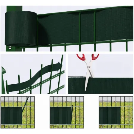 Frangivista in PVC Verde con Clip 19x3500 cm per Recinzione Balcone