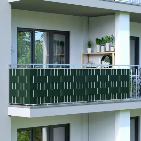Frangivista in PVC Verde con Clip 19x3500 cm per Recinzione Balcone