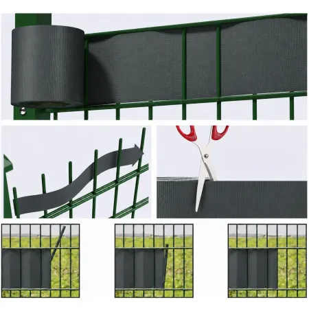 Frangivista in PVC Antracite con Clip 19x3500 cm per Recinzione Balcone
