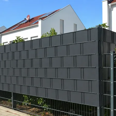 Frangivista in PVC Antracite con Clip 19x3500 cm per Recinzione Balcone
