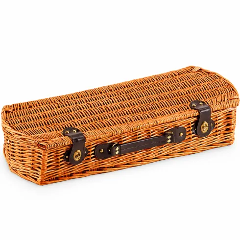 Cesto Barbecue con Set 5 Utensili Valigetta in Vimini per Picnic