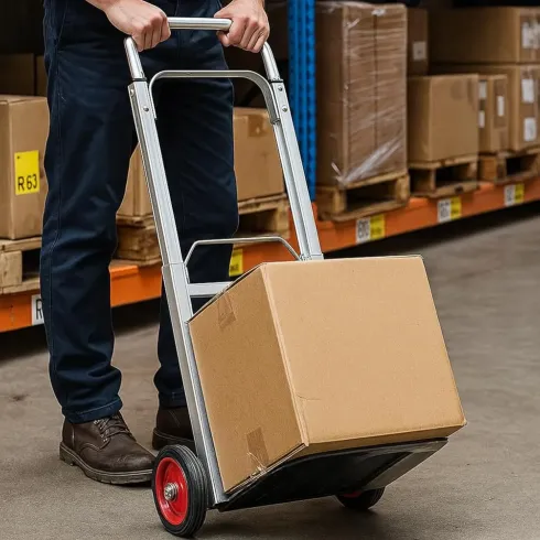 Carrello Pieghevole Portapacchi in Alluminio 37x40x110 cm Max 90kg