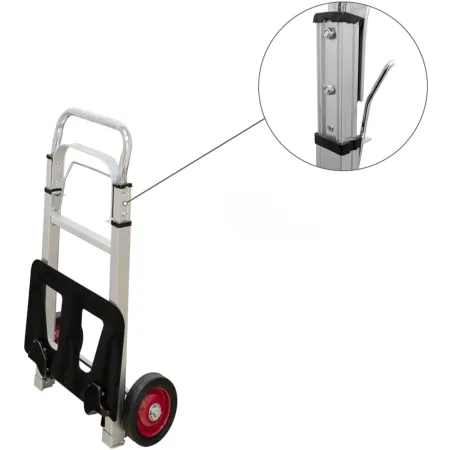 Carrello Pieghevole Portapacchi in Alluminio 37x40x110 cm Max 90kg