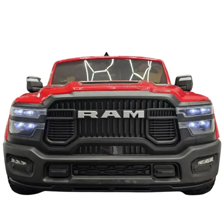 Macchina Elettrica Bambini 12V Dodge Rosso Sedili Ecopelle Bluetooth