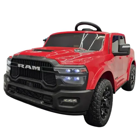 Macchina Elettrica Bambini 12V Dodge Rosso Sedili Ecopelle Bluetooth