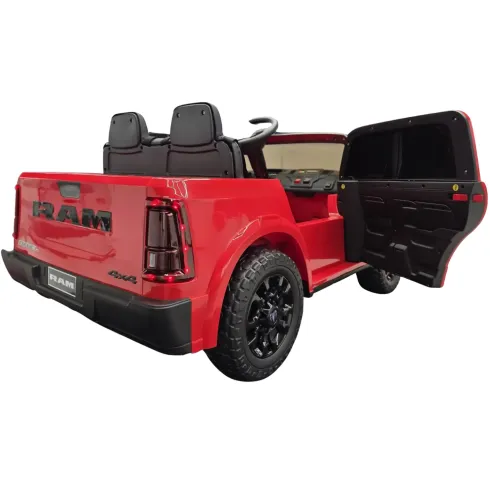 Macchina Elettrica Bambini 12V Dodge Rosso Sedili Ecopelle Bluetooth
