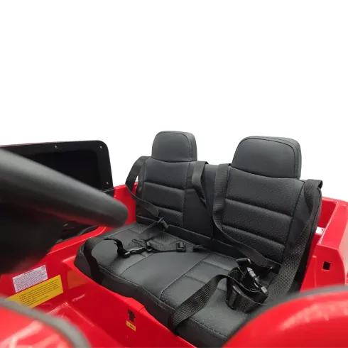 Macchina Elettrica Bambini 12V Dodge Rosso Sedili Ecopelle Bluetooth