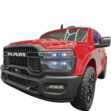 Macchina Elettrica Bambini 12V Dodge Rosso Sedili Ecopelle Bluetooth