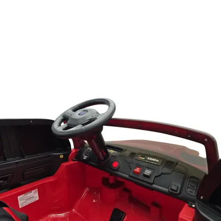Macchina Elettrica Bambini 12V Dodge Rosso Sedili Ecopelle Bluetooth
