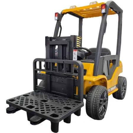 Carrello Elevatore Elettrico per Bambini 12V Giallo con Forche Mobili