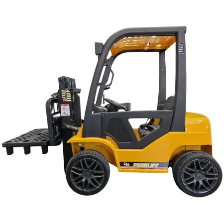 Carrello Elevatore Elettrico per Bambini 12V Giallo con Forche Mobili