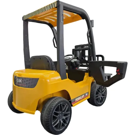 Carrello Elevatore Elettrico per Bambini 12V Giallo con Forche Mobili