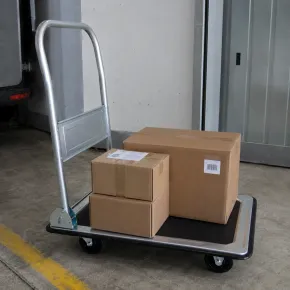 Carrello Portatutto Pieghevole in Acciaio con Pedana Portata 150kg 2