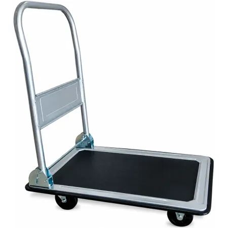 Carrello Portatutto Pieghevole in Acciaio con Pedana Portata 150kg