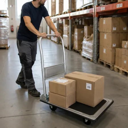 Carrello Portatutto Pieghevole in Acciaio con Pedana Portata 150kg