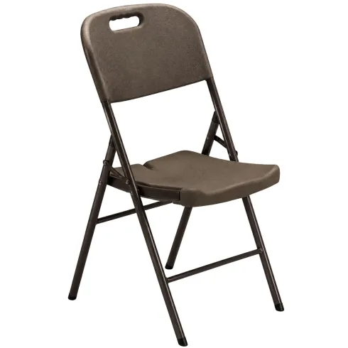 Sedia Pieghevole Noce in Acciaio e HDPE da Interno Esterno 45x50x88cm