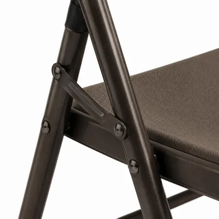 Sedia Pieghevole Noce in Acciaio e HDPE da Interno Esterno 45x50x88cm