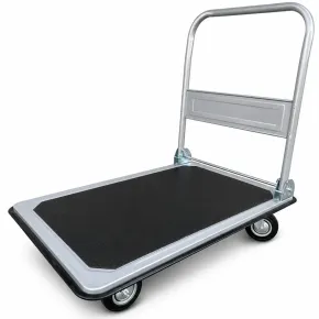 Carrello Portatutto Pieghevole in Acciaio Pianale Antiscivolo 300kg 2