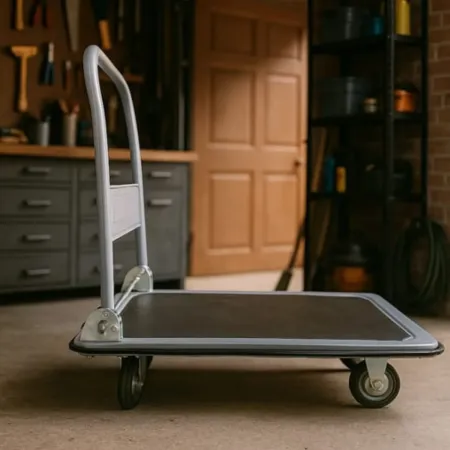 Carrello Portatutto Pieghevole in Acciaio Pianale Antiscivolo 300kg