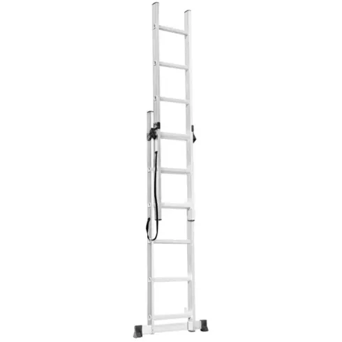 Scala Trasformabile 6+6 Gradini in Alluminio Pieghevole Altezza 2,7m