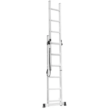 Scala Trasformabile 6+6 Gradini in Alluminio Pieghevole Altezza 2,7m