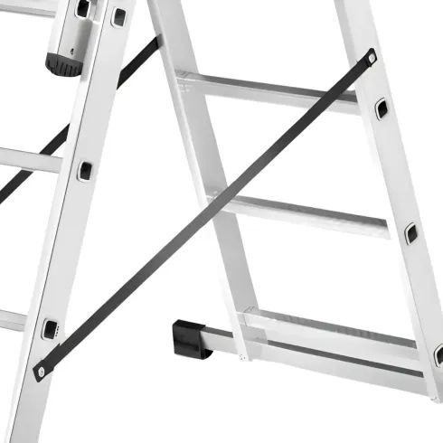 Scala a Sfilo 3 Rampe 6+6+6 Gradini in Alluminio Altezza 4m Max 150kg