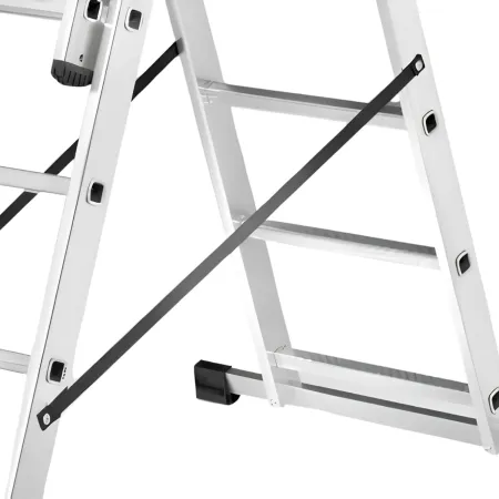 Scala a Sfilo 3 Rampe 6+6+6 Gradini in Alluminio Altezza 4m Max 150kg