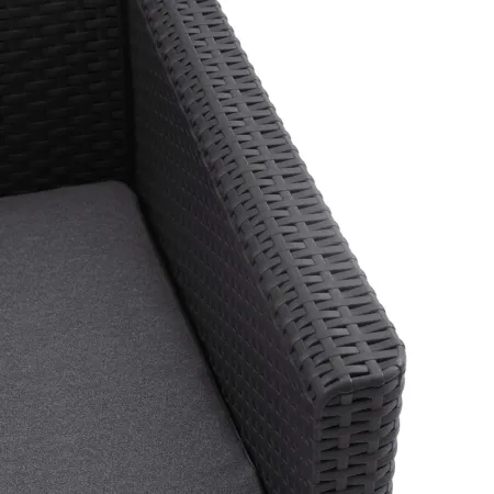Set Salotto da Giardino Rattan Sintetico Grafite con Cuscini 4 Posti
