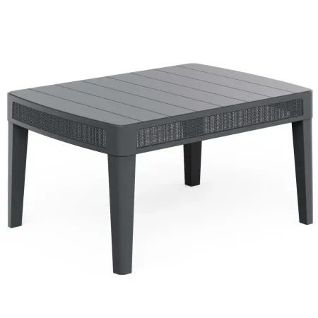 Set Salotto da Giardino Grafite Effetto Juta Divano 2 Poltrone Tavolo