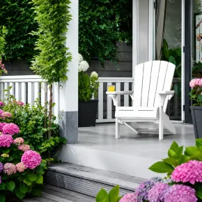 Sedia da Giardino Poltrona Keter Bianco Effetto Legno Porta Bicchiere 2