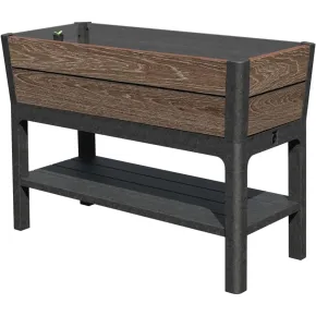 Orto Rialzato Effetto Legno con Ripiano 113x47,5x79,8 cm Marrone