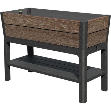 Orto Rialzato Effetto Legno con Ripiano 113x47,5x79,8 cm Marrone