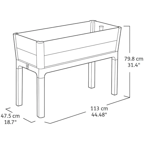 Orto Rialzato Effetto Legno con Ripiano 113x47,5x79,8 cm Marrone