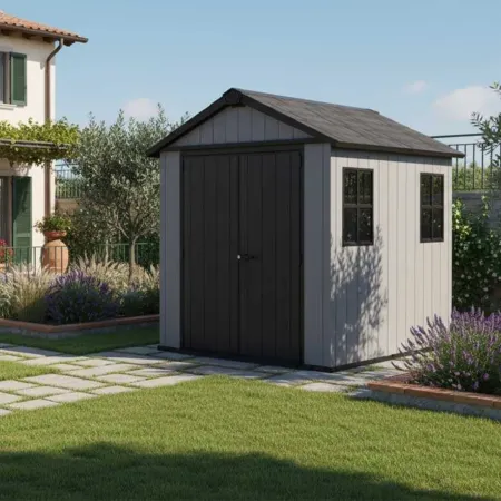 Casetta da Giardino Keter Newton Plus in Resina Grigio 230x287 cm