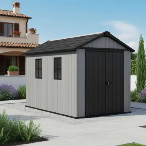 Casetta Keter Newton Plus da Giardino Box in Resina Grigio 230x350 cm