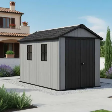 Casetta Keter Newton Plus da Giardino Box in Resina Grigio 230x350 cm