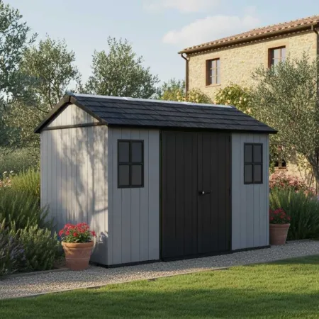 Casetta Keter Newton Plus da Giardino Box in Resina Grigio 230x350 cm