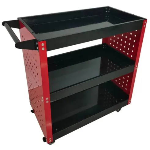 Carrello Portautensili Preforato 3 Ripiani Portata 100 kg 75x35x72 cm
