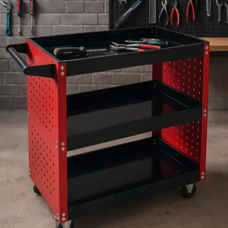 Carrello Portautensili Preforato 3 Ripiani Portata 100 kg 75x35x72 cm