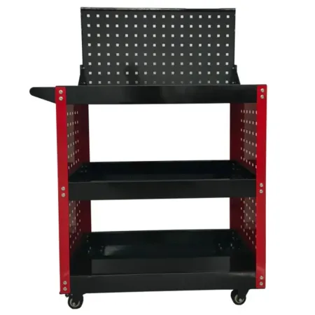 Carrello Portautensili Preforato 3 Ripiani con Pannello Portata 100 kg