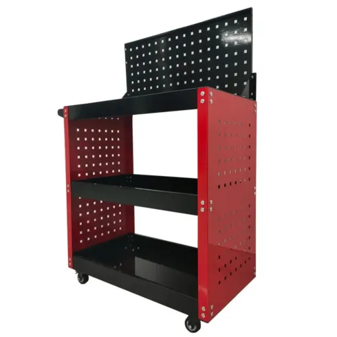 Carrello Portautensili Preforato 3 Ripiani con Pannello Portata 100 kg