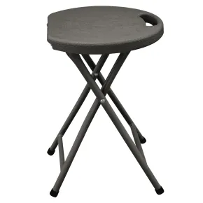 Sgabello Pieghevole Noce in Acciaio e HDPE 30x30x44 cm da Interno