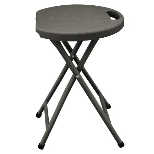 Sgabello Pieghevole Noce in Acciaio e HDPE 30x30x44 cm da Interno