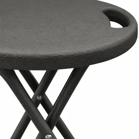 Sgabello Pieghevole Noce in Acciaio e HDPE 30x30x44 cm da Interno