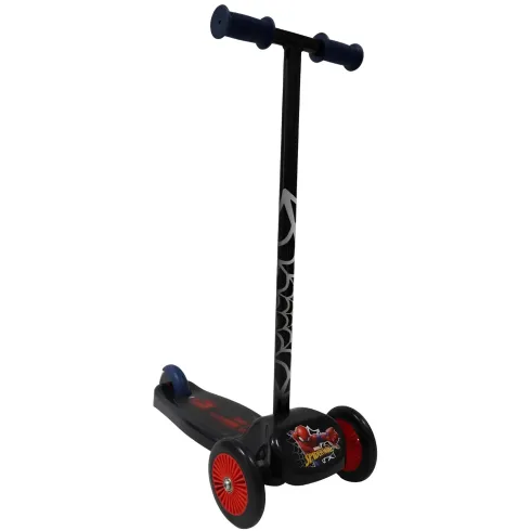 Monopattino 3 Ruote Bambini Spiderman Marvel Nero con Freno a Pedale